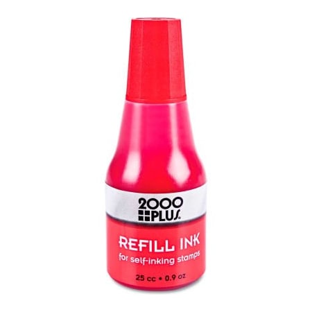 Cosco 2000 PLUS 2000 PLUS Self-Inking Refill Ink, Red, .9 oz. Bottle 32960